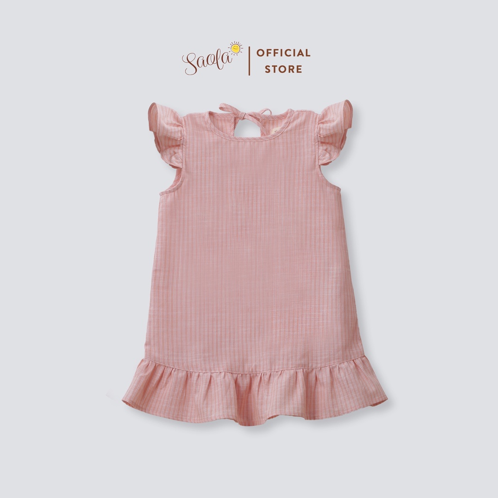 Váy Cổ Tròn Tay Bèo Cột Nơ Xinh Xắn Cho Bé Gái - NAOMI DRESS - DRL025, DRL026 - SAOLA KIDS CLOTHING