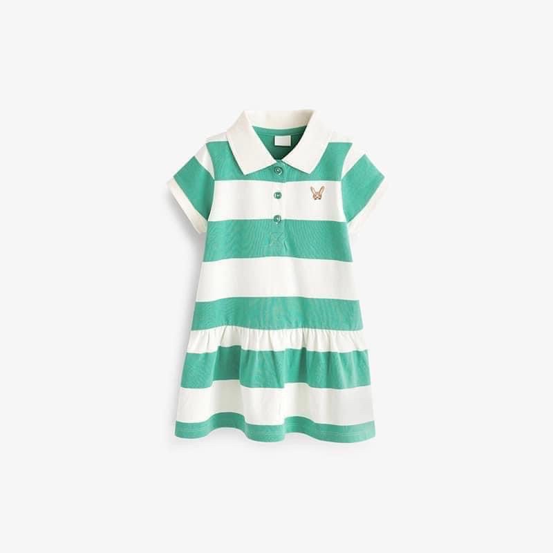 Váy polo kẻ xanh đuôi cá cho bé