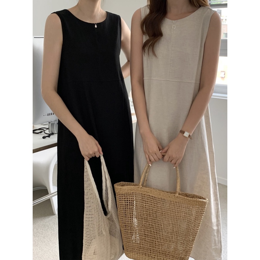 (ORDER) Váy ba lỗ suông dài rộng đơn giản basic Hàn Quốc màu trơn sang trọng nhẹ nhàng