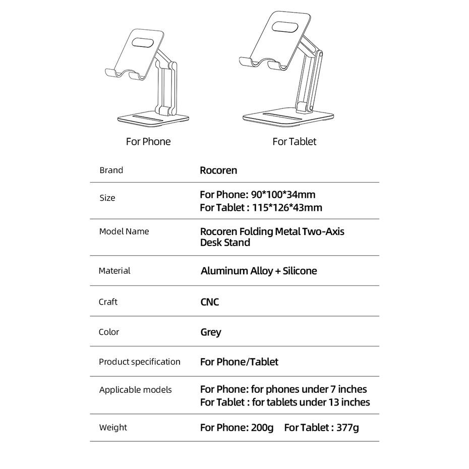 Giá Đỡ Máy Tính Bảng Bằng Nhôm Có Thể Gập Lại Cho iPhone 14 13 iPad Pro Air