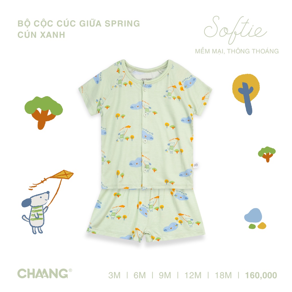 [CHAANG] Bộ cộc cúc giữa Spring cún xanh