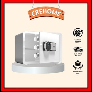 Két Sắt Mini Khóa Vân Tay Cao Cấp SAFE 25cm, Két Chống Cháy An Toàn Dễ Sử Dụng (Đen - Trắng)