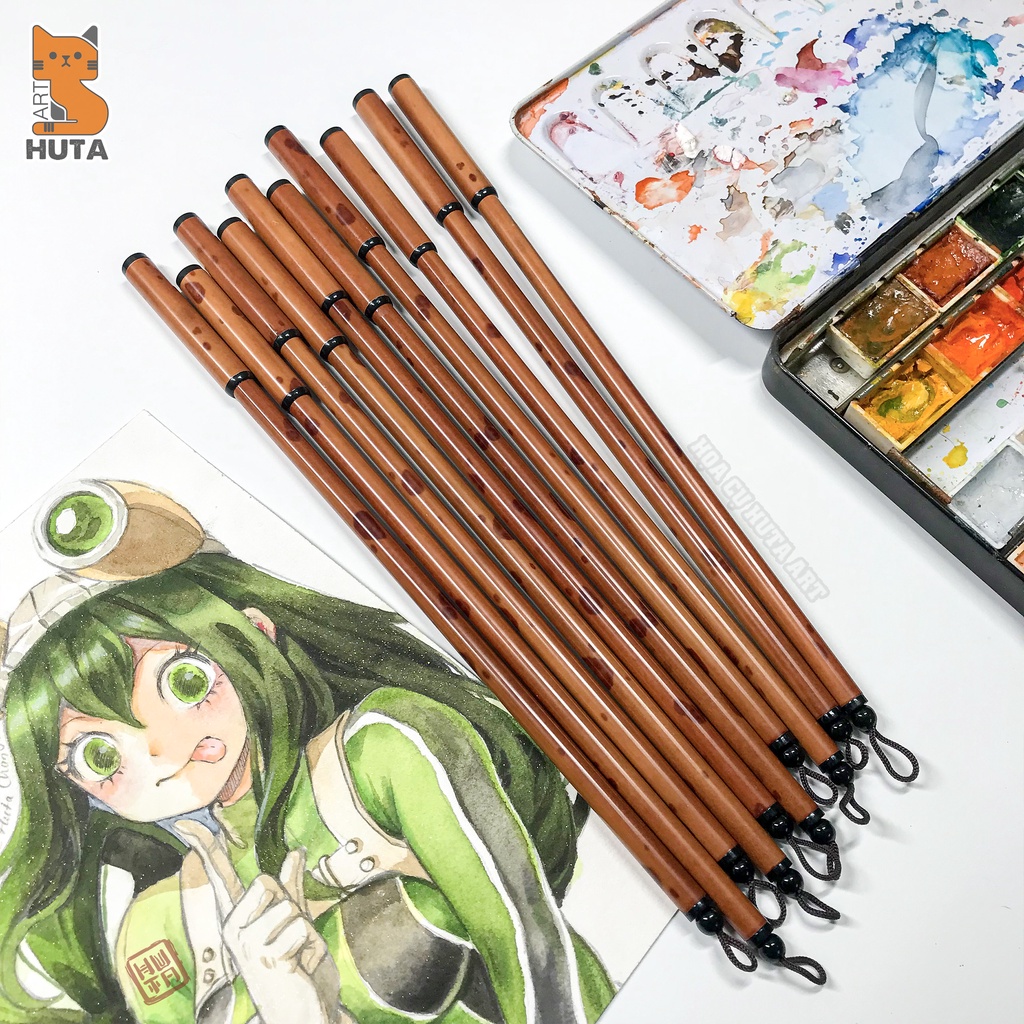 Cọ vẽ lông sói thân dài - Cọ vẽ màu nước, Cọ thư pháp