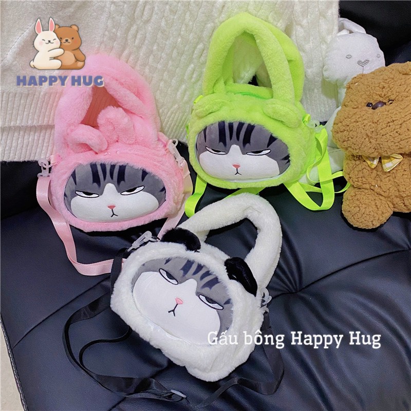 Gấu bông Túi đeo chéo dễ thương hình gấu dâu, stitch, mèo hoàng thượng kèm dây đeo đáng yêu cho bé - Happy Hug
