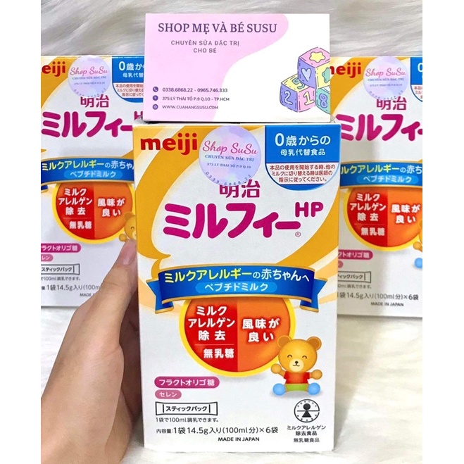 Sữa Meiji HP dành cho bé dị ứng đạm sữa bò (14,5g x 6 thanh)