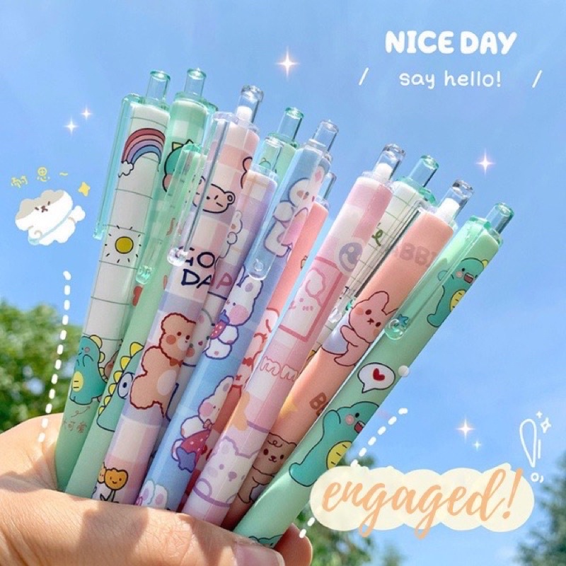 Bút gel bấm xoá được, buta bi gel tẩy được dạng bấm tiện lợi hình cute xinh xắn đáng yêu