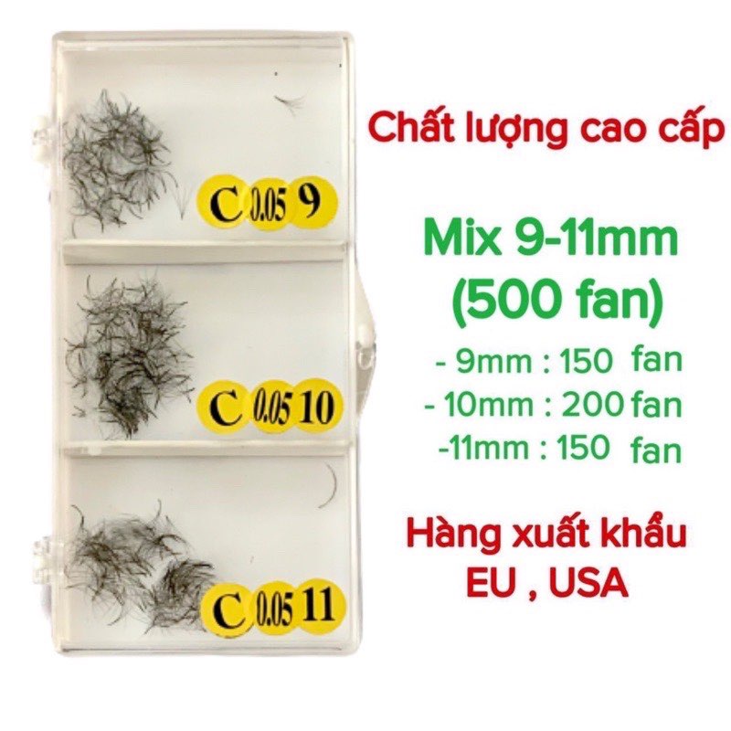 Mi fan premade 4D mix các loại, 1 hộp 500 fan hoặc 1000 fan