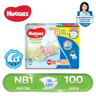 MIẾNG LÓT SƠ SINH HUGGIES NEWBORN 1 - 100 MIẾNG - TẶNG 12 MIẾNG