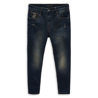 Quần jean nam skinny rip details dark blue, chất vải cotton pha spandex thoải mái, qj0018, somehow