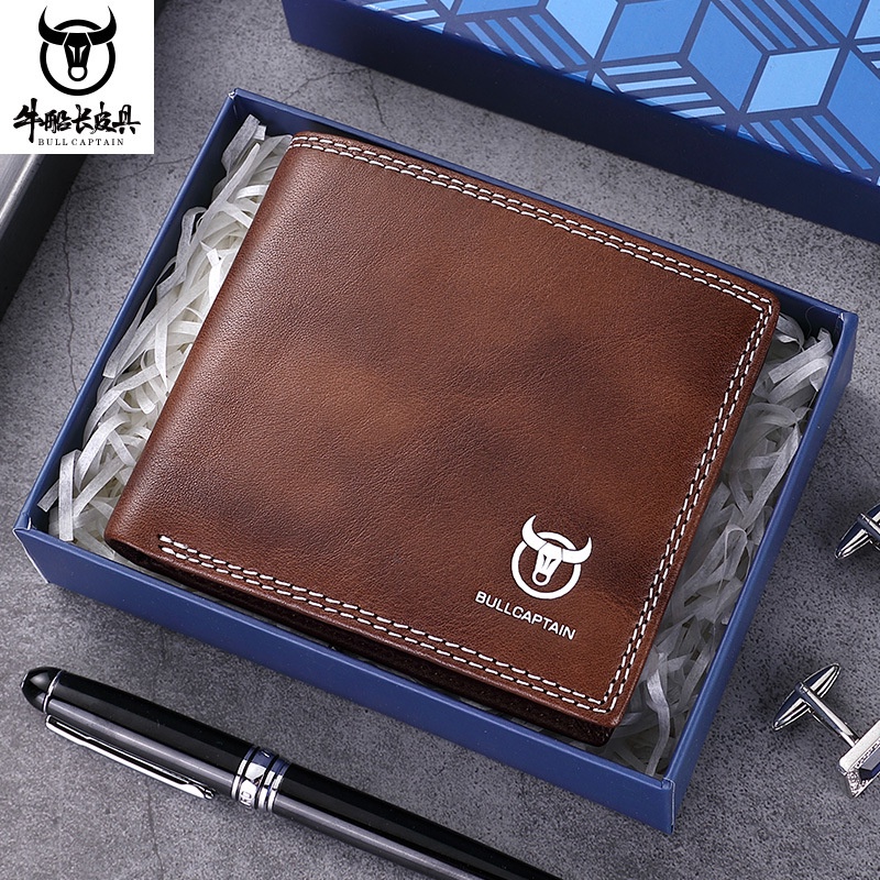 Ví nam bóp nam da bò thật ,dáng ngang đẹp thời trang hàng cao cấp nhiều màu theo mạng phong thủy VN2 - Rockcow