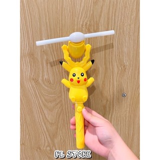 Đồ chơi cây quay pikachu gậy flash có nhạc đèn phát sáng