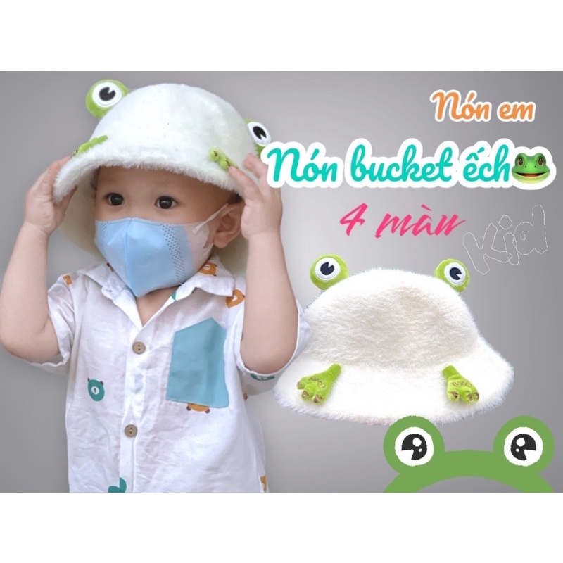 Mũ vành Con Ếch - QC lông mềm cho Bé