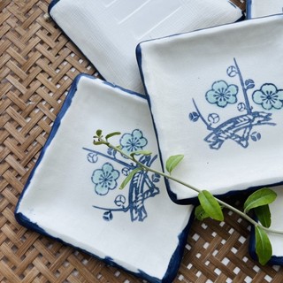 dĩa vuông gốm nhật
