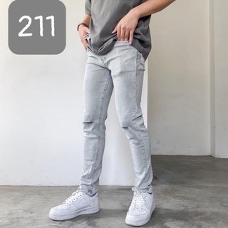 Quần jean dài rách gối chất jean co giãn tốt