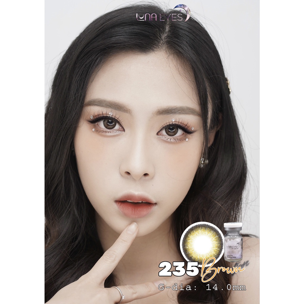 [Mã BMLT35 giảm đến 35K đơn 99K] Kính áp tròng LUNA EYES 235 BROWN - Lens size nhỏ