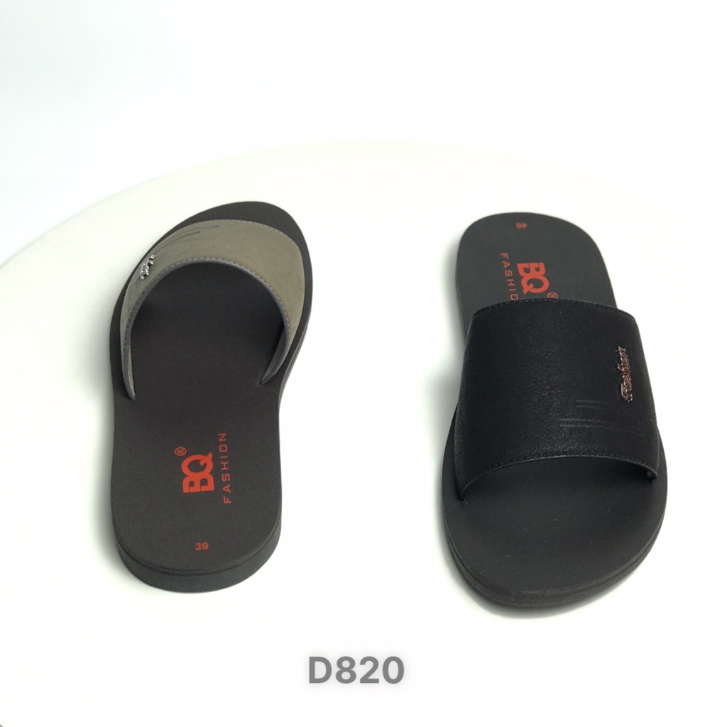 Dép lê nam BQ ❤️FREESHIP❤️ Dép lê nam da bò quai bản ngang fashion đế cao su trẻ trung D820