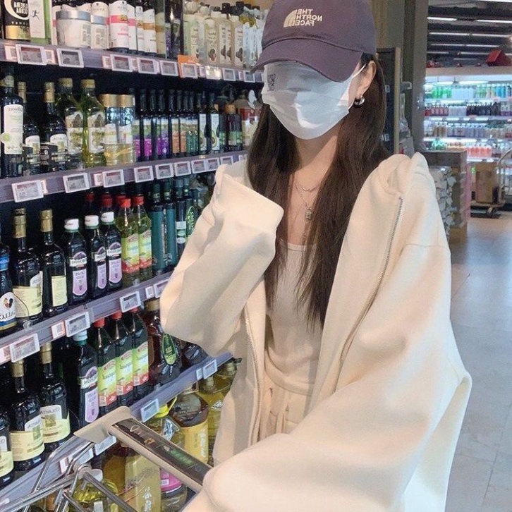 Áo Khoác Hoodie Cardigan Có khóa dây kéo Màu Trơn hàng hóa mới 2022 trang điểm Xuân Thu Cho Nữ hottrend 2023_C03
