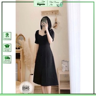 Bigsize đầm midi trễ vai có xẻ d944