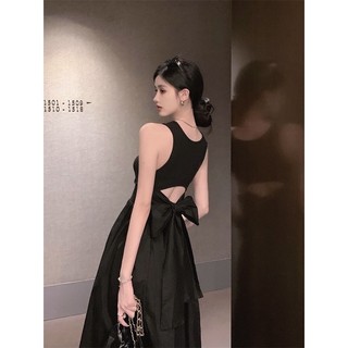 Váy ba lỗ dáng dài xoè, phía sau cut out hở thắt nơ lưng (có ảnh thật)