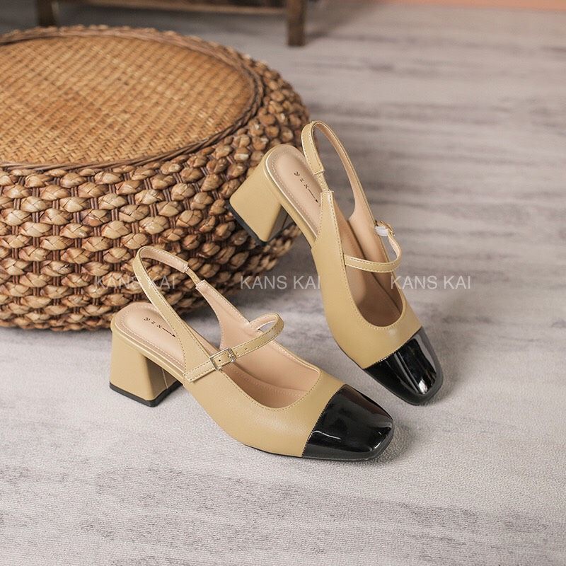 Giày quai hậu gót vuông 5 phân phong cách tiểu thư nữ tính ms 95-
