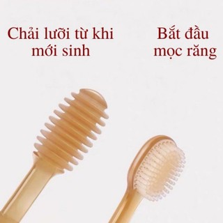 Bộ rơ lưỡi bàn chải đánh răng silicon cho bé