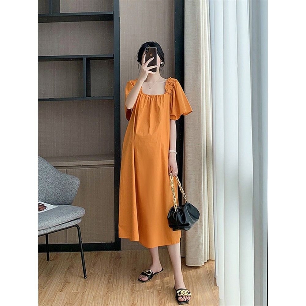 YHTN váy bầu Thời trang bigsize váy bầu mùa hè xinh dễ thương đầm bầu