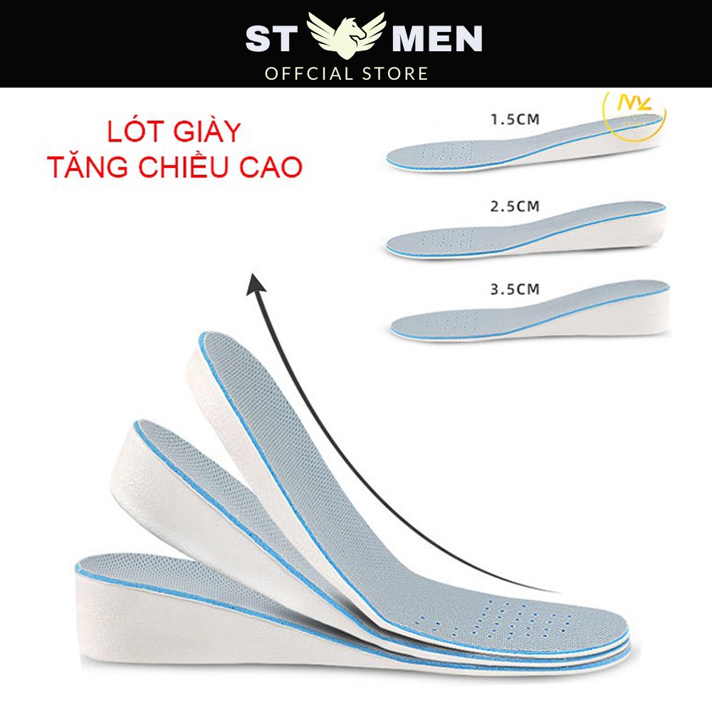 Miếng Lót Giày Tăng Chiều Cao Chống Sốc Thoáng Khí Dành Cho Nam Và Nữ