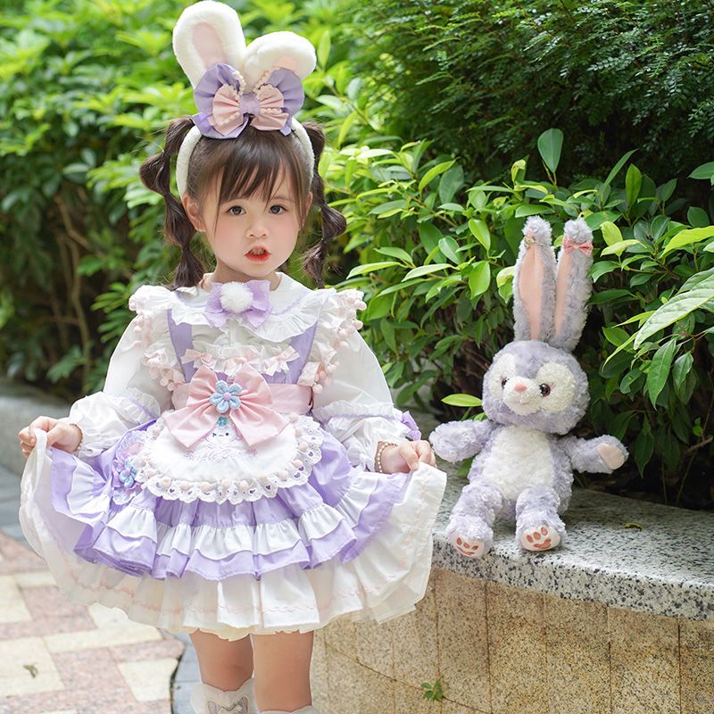 Đầm Công Chúa Lolita In Họa Tiết Ngôi Sao Xinh Xắn Thời Trang Xuân Thu Cho Bé Gái