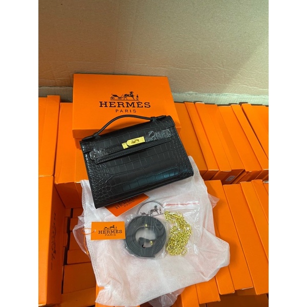 Túi xách nữ Túi HM dáng ngang Pochette size 22 da mềm