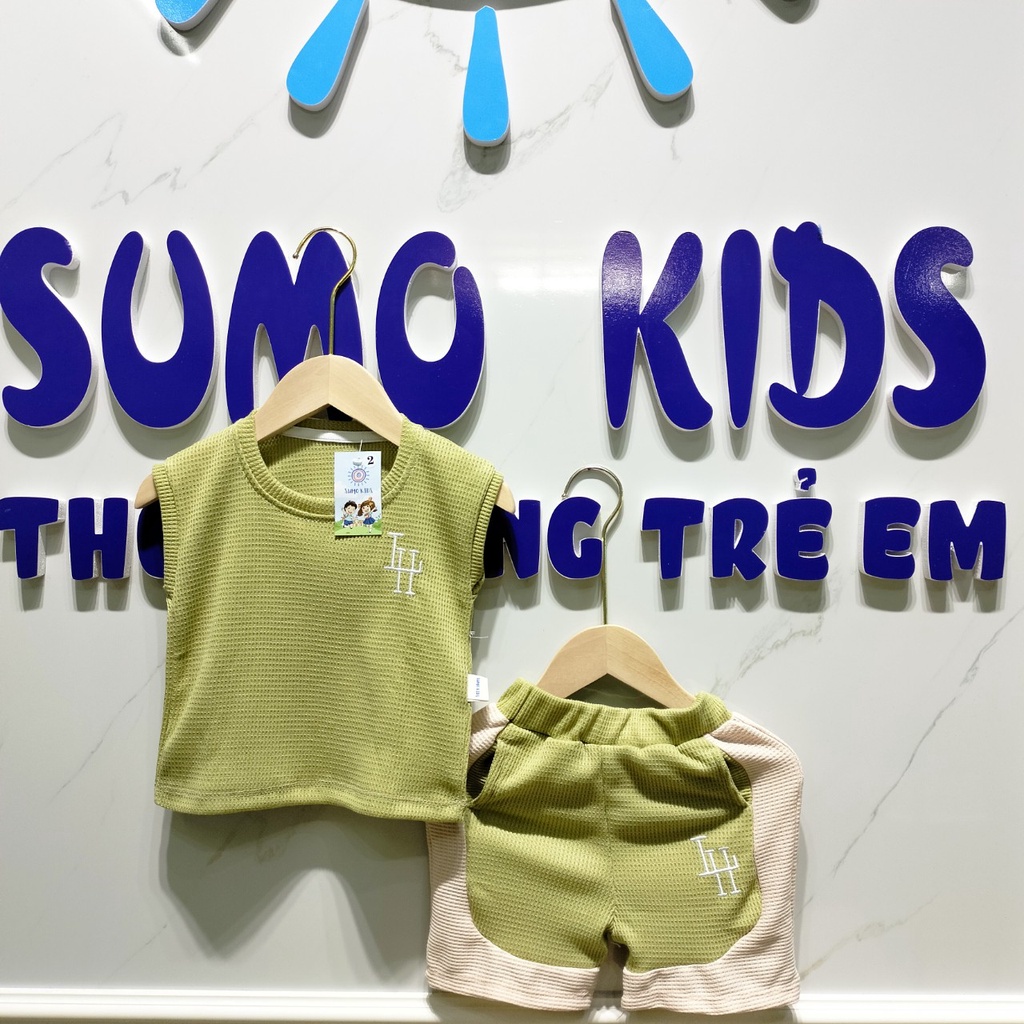 Đồ Bộ Bé Trai Sát Nách In Chữ L.H Cao Cấp, Quần Áo Hè Cho Bé Từ 7-28kg - MOOBABY SHOP