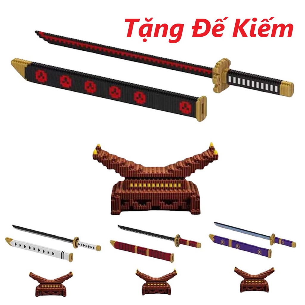 (Có Bao Kiếm, Tặng Đế Kiếm) Bộ Đồ chơi lắp ráp kiểu LEGO kiếm Linkgo One Piece Zoro