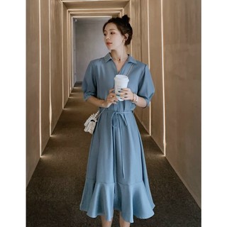 Đầm váy freesize xanh đuôi cá túi hộp
