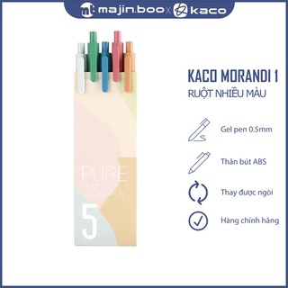 Bộ 5 bút gel KACO PURE loại Morandi mực nhiều màu (hàng chính hãng)