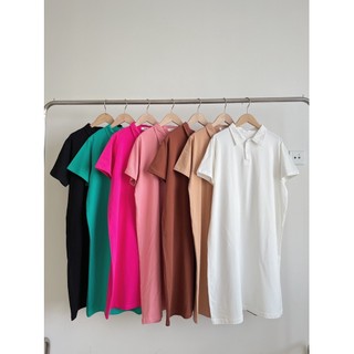 Váy polo trơn dáng dài form rộng