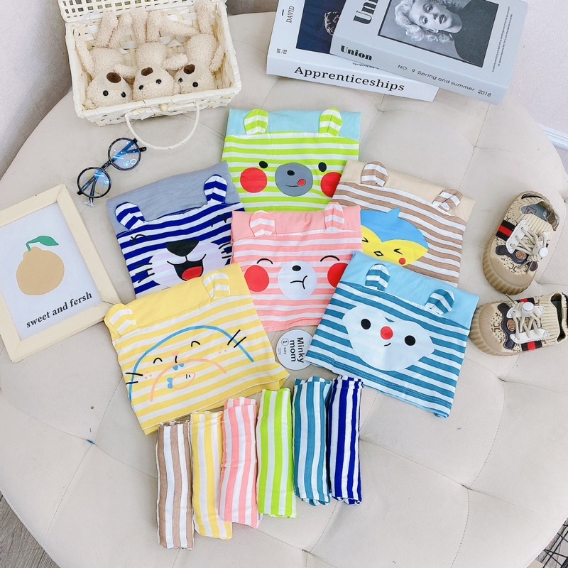 Bộ dài tay thun lạnh Minky Mom mềm mát cho bé trai bé gái