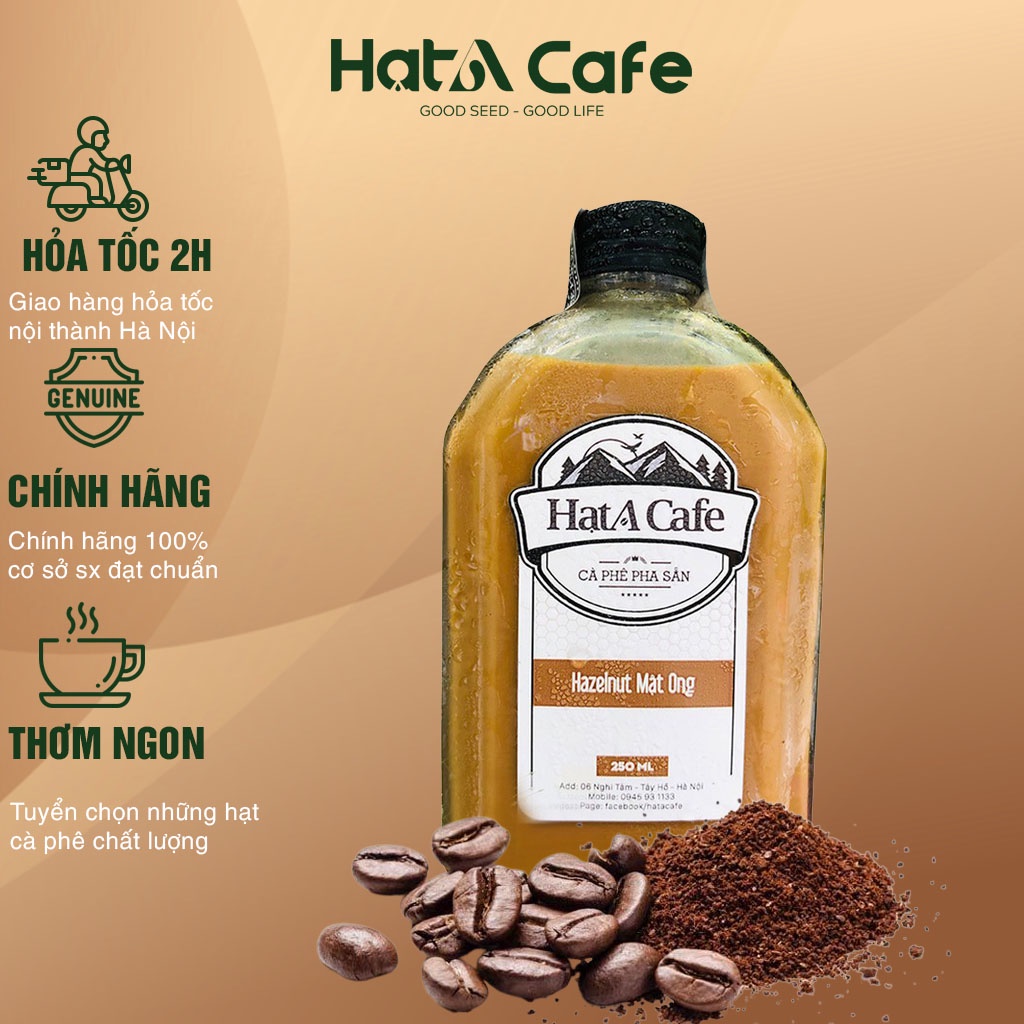Cà phê sữa hạt dẻ mật ong Hạt A Cafe pha sẵn đóng chai 250ml