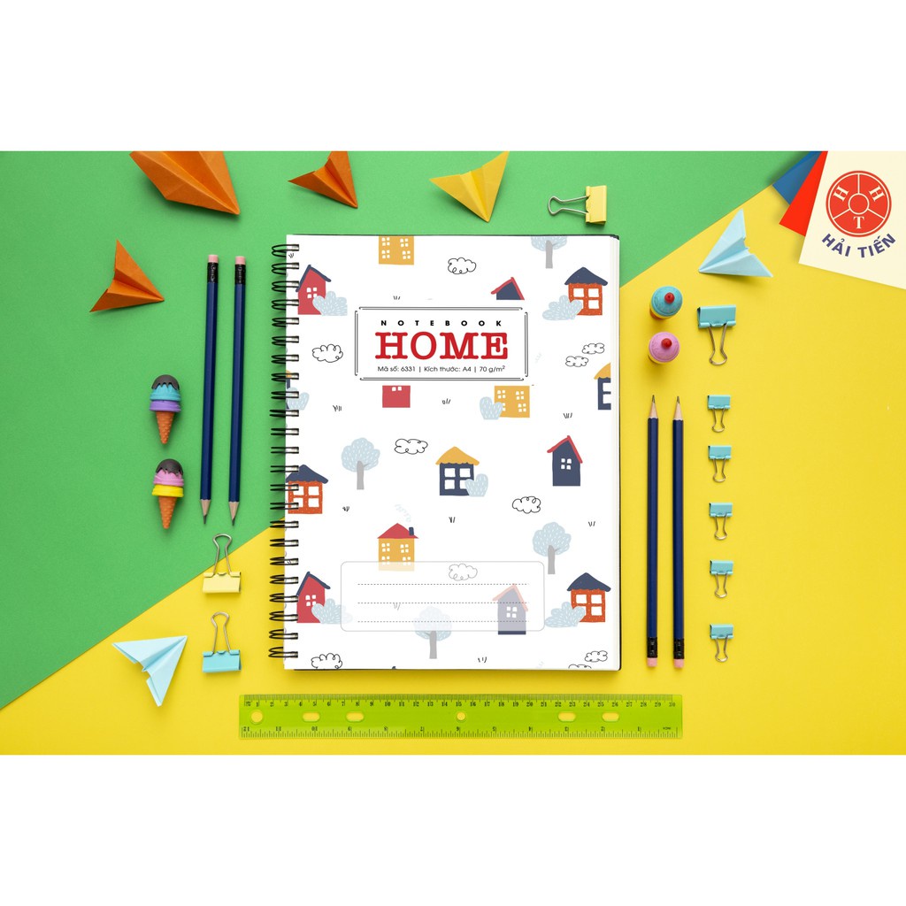 Sổ tay A5 lò xo kép đôi kẻ ngang 200 trang nhiều mẫu, nhiều hình dễ thương, Sổ Lò Xo Bìa Bồi Cao Cấp