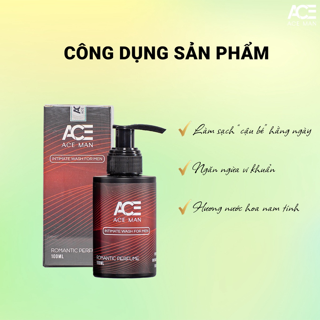 Dung dịch vệ sinh nam ACEMAN 100ml hương nước hoa nam tính với 3 style khác nhau