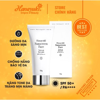  Sỉ Kem face chống nắng nâng tone trắng da dưỡng ẩm cho mặt Hanayuki Sun Screen Face 50 gr SPF 50 PA ++++ chính hãng 100% 