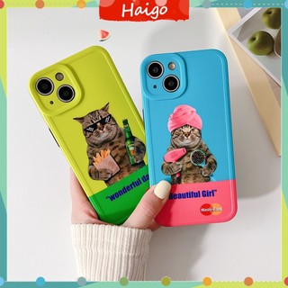 Ốp Điện Thoại Nhựa Cứng In Hình Mèo Cho iphone15 14 13 12 mini 11 pro max 6 / 6s 7 / 8plus se2 x / xs xr xsmax #HG5730