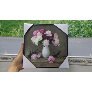 Tranh treo tường Hoa mẫu đơn kim sa và nhiều mẫu khác TR002 tặng đinh 3 chân treo tranh