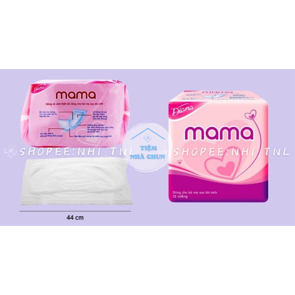 Băng Vệ Sinh Mama Cho Mẹ Sau Sinh, Băng Vệ Sinh Diana Mama Dùng Cho Phụ Nữ Sau Sinh Gói 12 Miếng - NHI.TNL