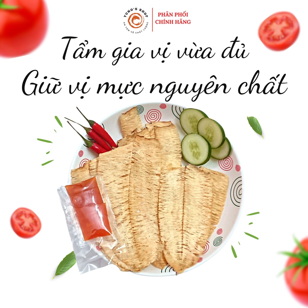 Mực cán tẩm gia vị Damex gói 200g, đồ ăn vặt thơm ngon nguyên chất