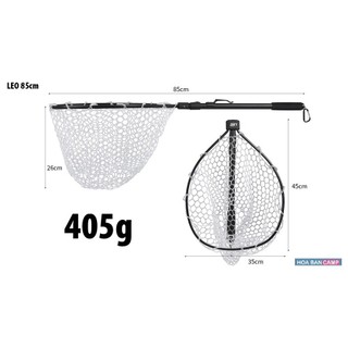 Vợt Cá LEO Gấp Gọn | 85cm Lưới Silicone Tránh Mắc Lưỡi Câu