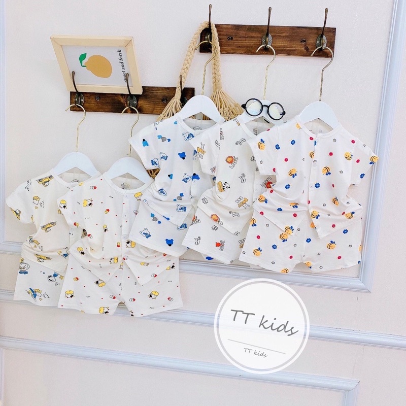 Bộ Cộc Tay Xuất nhật Cho Bé Trai Bé Gái Sơ Sinh 4-12kg
