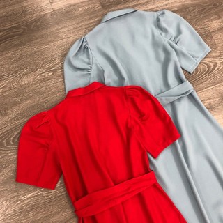 Đầm MIXX@ cổ vest 4 nút cột belt