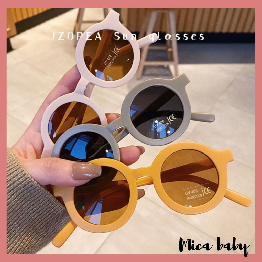 Kính râm cho bé từ 1 - 6 tuổi kiểu dáng gọng tròn đáng yêu K01 Mica baby