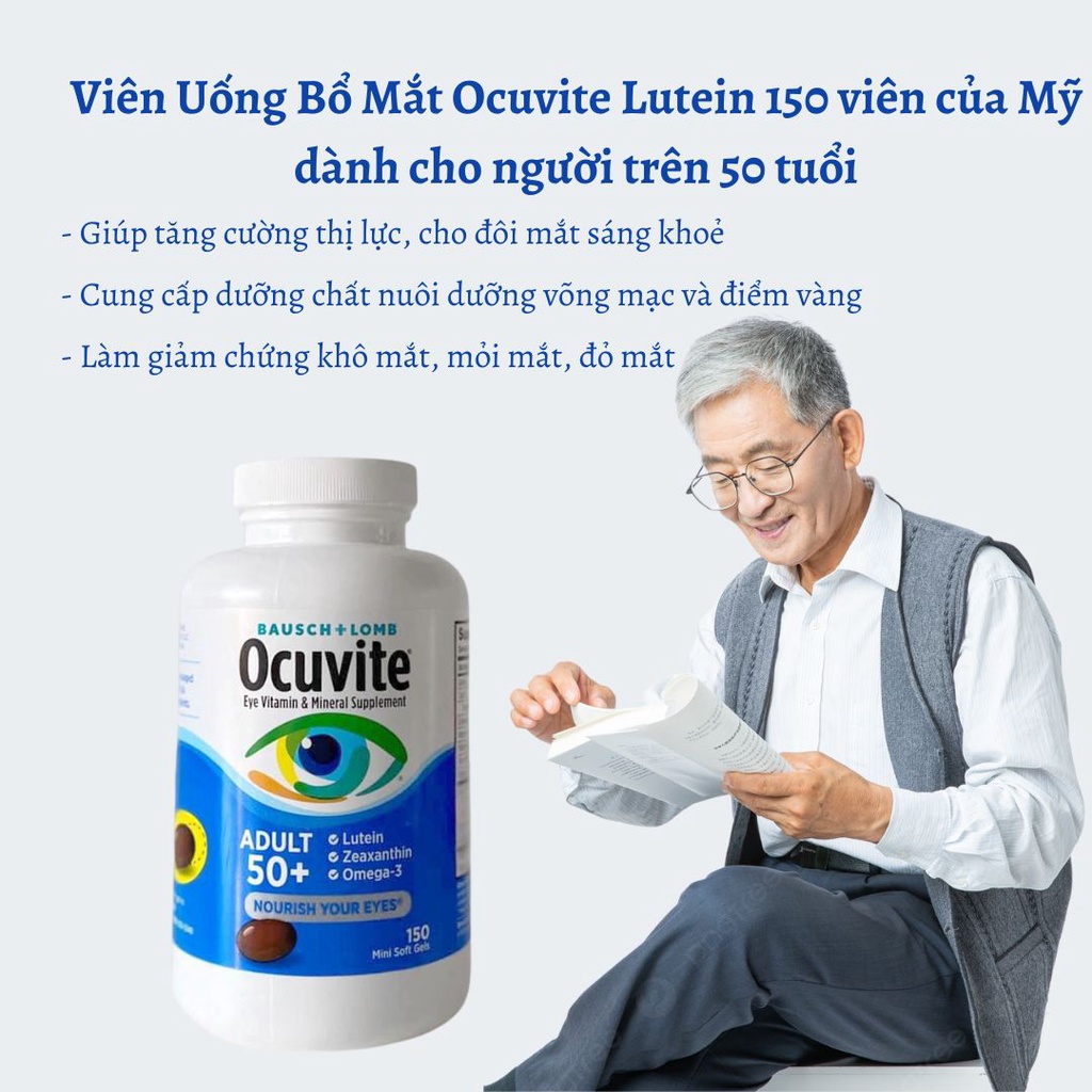 Viên Uống Bổ Mắt Ocutive  150 Viên - Mỹ - Dành Cho Người Trên 50 Tuổi
