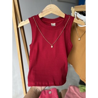 Áo croptop sát nách cổ tròn form ôm, Áo ba lỗ dáng ngắn co giãn A3
