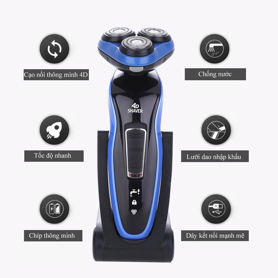 Máy cạo râu đa năng 4 trong 1 Shever P1688-4D cao cấp, chống nước